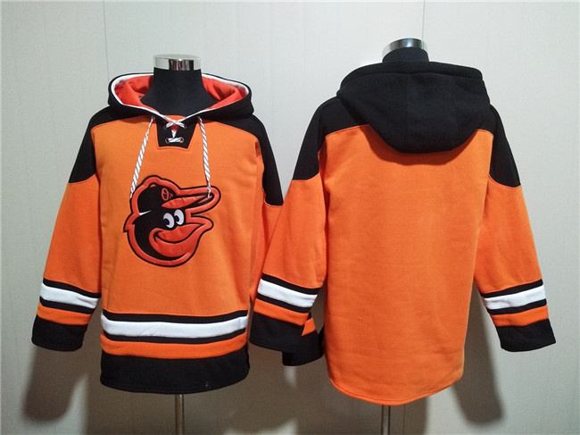 Men's Baltimore Orioles Blank Orange Ageless Must-Have Lace-Up Pullover Hoodie